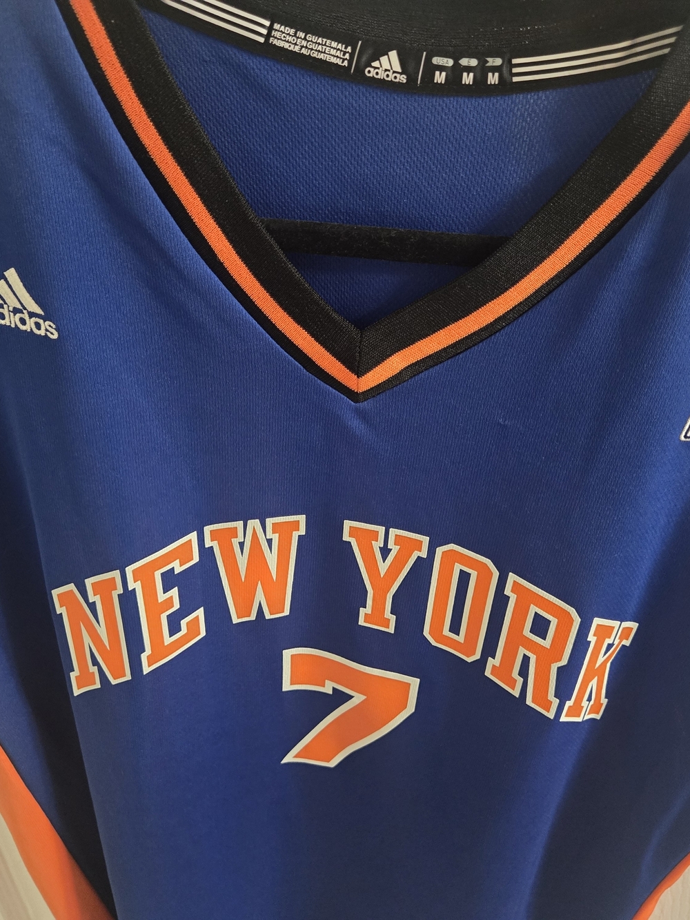Adidas New York #7 Blue Basketball Jersey